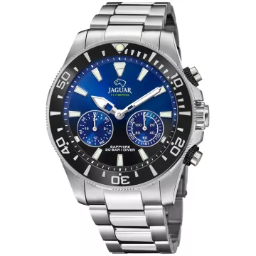 Jaguar Hybrid Diver J888/6 ur til Herre med Blå urskive på 46 mm i diameter og Lænke urrem i Stål