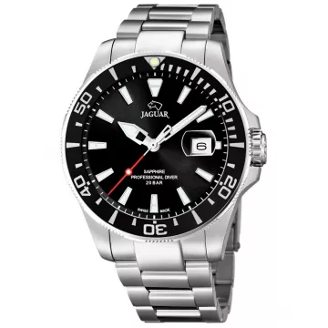 Jaguar Executive Diver J860/D ur til Herre med Sort urskive på 44 mm i diameter og Lænke urrem i Stål