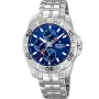Festina Multifunction F20445/2 ur med Blå urskive og en urkasse på 43 mm i diameter og en Lænke i Sølv