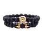 Auxere Lion Crown Double Row Armbånd Sten KXD0206