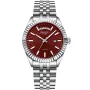 Dissing Day Date D1093 ur til Herre med Rød urskive på 41 mm i diameter og Lænke urrem i Stål