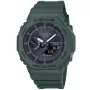 Casio G-shock Tough Solar GA-B2100-3AER ur med Sort urskive og en urkasse på 45 mm i diameter og en Gummirem i Grøn