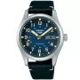 Seiko 5 Sports Automatic SRPG39K1 ur med Blå urskive og en urkasse på 40 mm i diameter og en Læderrem i Sort
