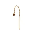 STINE A Jewelry Dangling Love Heart Enamel Ørering Single Guldbelagt Sølv 1364-02-Mocha