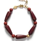 ANNI LU Red Jasper Armbånd Guldbelagt Messing 262-10-18