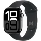Pre-owned Apple Watch Series 10 GPS 46mm Jet Black Aluminium Sport Band S/M MWWP3
