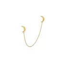 Jane Kønig Double Half Moon NO. 2 chain stud Ørering Single Guldbelagt Rustfrit Stål DHMC-AW26-SS-G