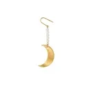 Jane Kønig Half Moon NO. 2 Pearl Earring Ørering Single Guldbelagt Rustfrit Stål HMPE-AW26-SS-G