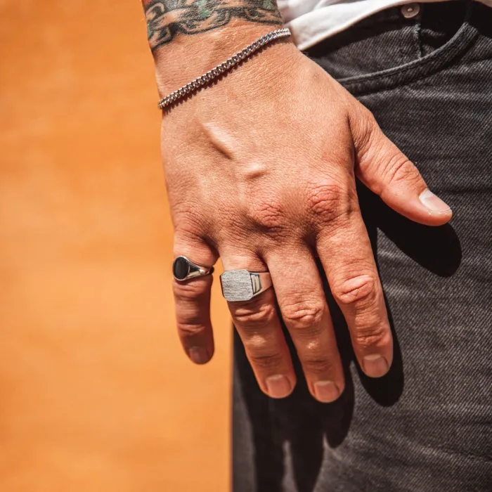 IX Studios Octagon Signet Ring Sølv DMN0290RH - Ditur