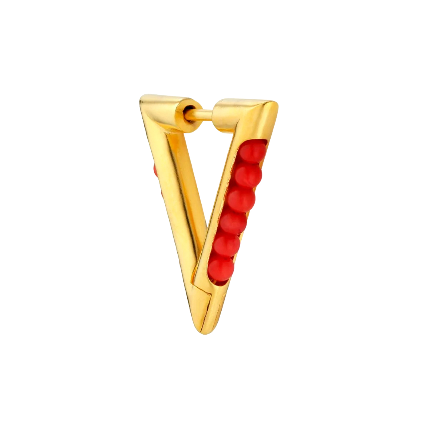 Jane Kønig Small Bermuda Ørering 18 kt. Forgyldt MTE03-SS22-G Gold/Red female