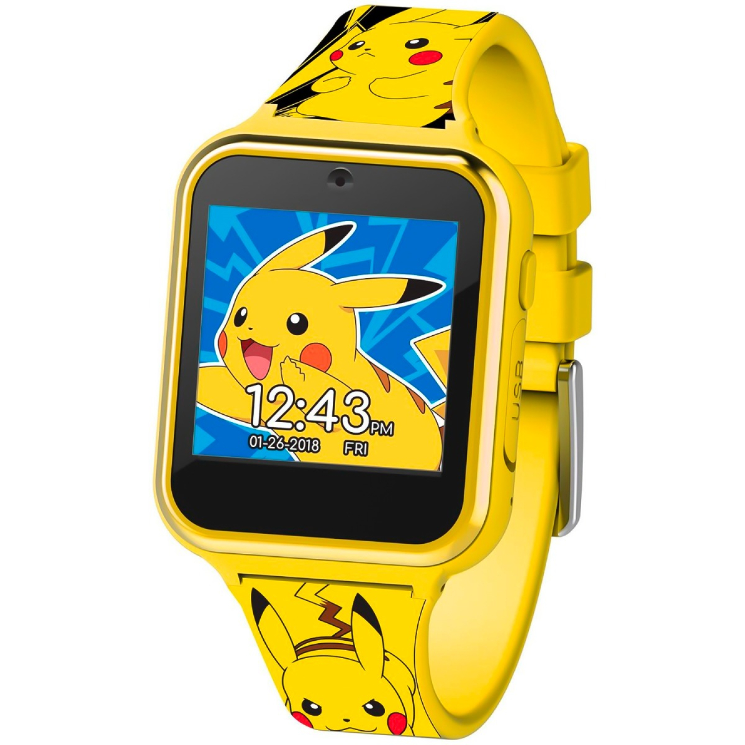 Accutime Pokémon Smartwatch Yellow P001031  – Unisex –  38 mm –  Smartklocka –  Digital/Smartklocka –  Plexiglas
