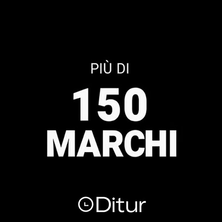 Un'immagine con il testo: Ditur, più di 150 marchi