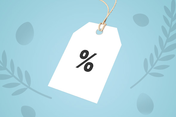 Outlet prism&aelig;rke med procent tegn