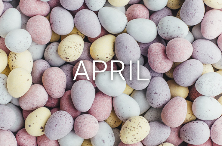 Påskeæg og teksten april