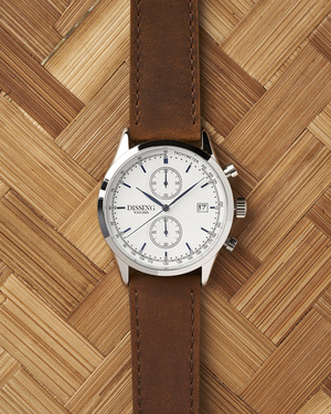 Watch with leather strap